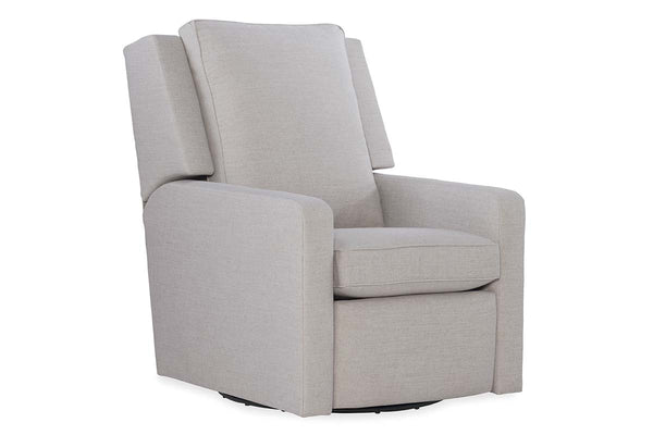 Skye Contemporary Fabric Wingback Swivel Recliner With Track Arms