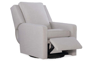 Skye Contemporary Fabric Wingback Swivel Recliner With Track Arms