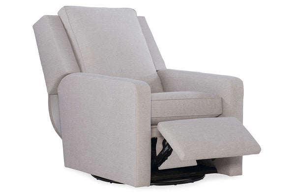 Skye Contemporary Fabric Wingback Swivel Recliner With Track Arms