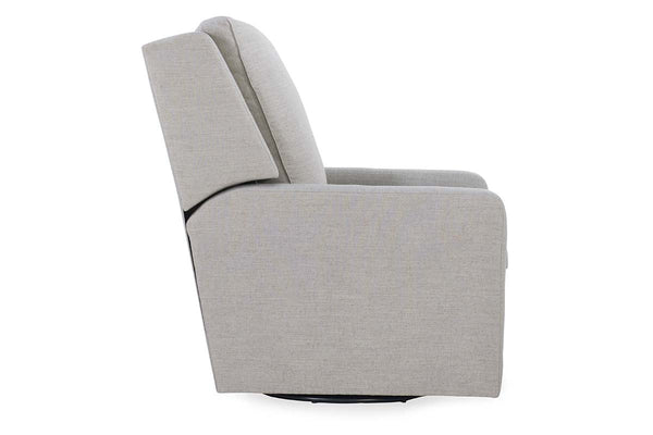 Skye Contemporary Fabric Wingback Swivel Recliner With Track Arms