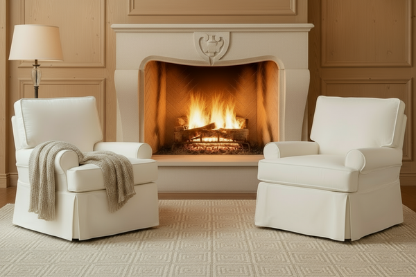 Kayla HIS (Larger) Slipcovered Swivel Glider Accent Chair