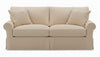 Image of Bethany 76 Inch "Ready To Ship"  Slipcovered Light Brown Full Sleeper Sofa (Photo For Style Only)