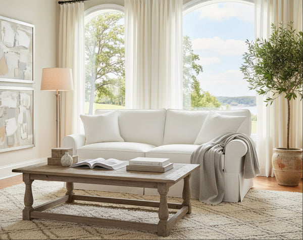 Bethany 78 Inch Slipcovered Apartment Size Two Seat Full Sleeper Sofa