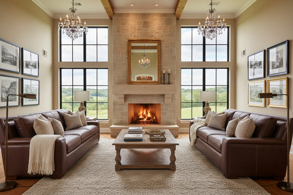 Smith 91 Inch Grand Scale 8-Way Hand Tied Leather Sofa