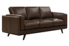 Image of Jude 89 Inch Mid-Century Modern Leather Three Cushion Track Arm Sofa