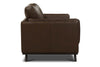 Image of Jude 89 Inch Mid-Century Modern Leather Three Cushion Track Arm Sofa