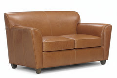Soho Transitional Style Leather Loveseat