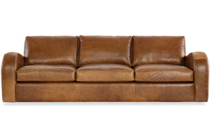 Southampton 109 Inch Three Cushion Rounded Track Arm Leather Sofa