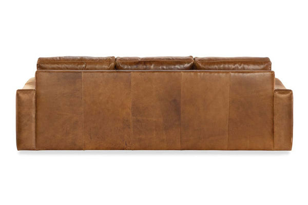 Southampton 85 Inch Three Cushion Rounded Track Arm Leather Sofa