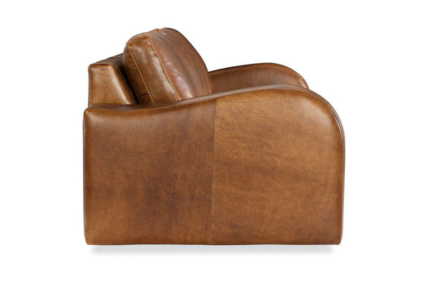 Southampton 98 Inch Three Cushion Rounded Track Arm Leather Sofa