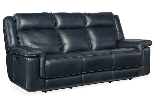 Spencer Cobalt 87 Inch "Quick Ship" ZERO GRAVITY Power Leather Reclining Sofa