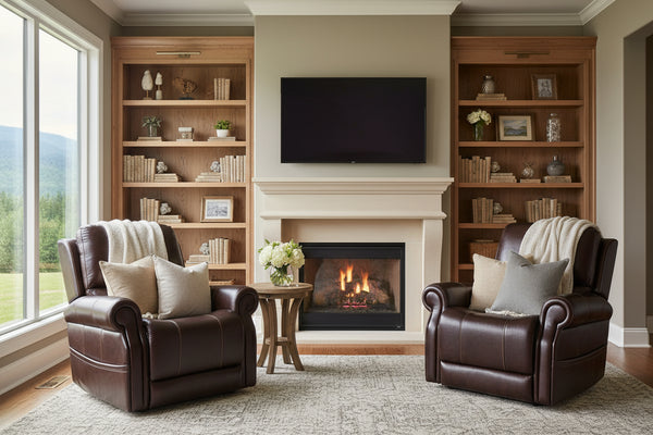 Stanley Walnut "Quick Ship" Power LIFT Recliner Chair (As Shown)