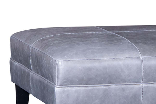 Stefan 36", 42" Or 46" Inch Rectangular Leather Ottoman (3 Sizes Available)