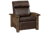 Image of Stockton "WALL HUGGER" Rough Sawn Mission Style Leather Reclining Chair