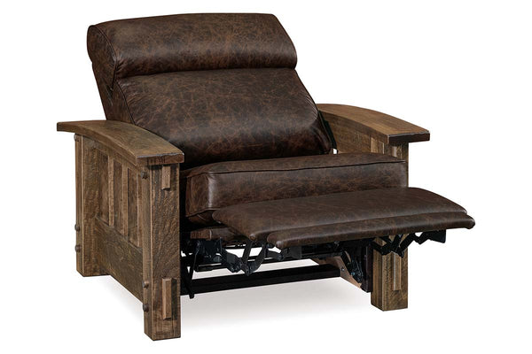 Stockton "Wall Hugger" Roughsawn Mission Style Leather Reclining Chair