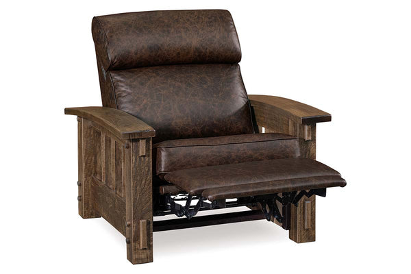 Stockton "Wall Hugger" Roughsawn Mission Style Leather Reclining Chair