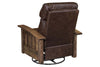 Image of Stockton SWIVEL/GLIDER Rough Sawn Mission Style Leather Reclining Chair