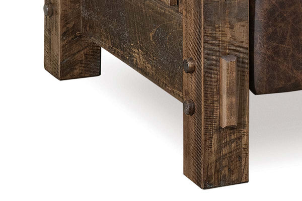 Stockton Roughsawn Mission Style Leather Reclining Chair