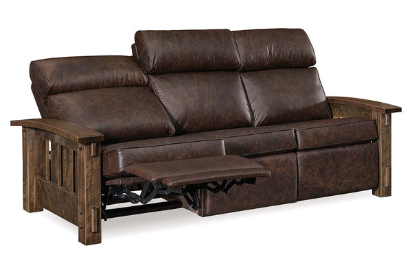 Stockton Roughsawn Mission Style Reclining Leather Seating Collection