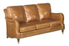 Image of Sullivan Leather Loveseat w/ Decorative Antique Brass Nailhead Trim