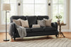 Sullivan 76 Inch Leather Sofa w/ Decorative Antique Brass Nailhead Trim