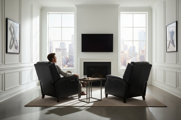 Sylvester Champion Leather "Quick Ship" Pillow Recliner