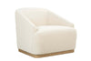 Image of Tabitha SWIVEL Upholstered Accent Barrel Chair With Pleated Arms