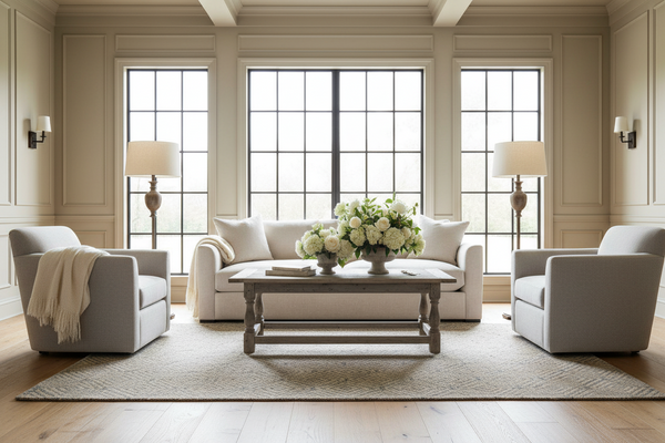 Tamra II 94 Inch Fabric Wing Arm Sofa