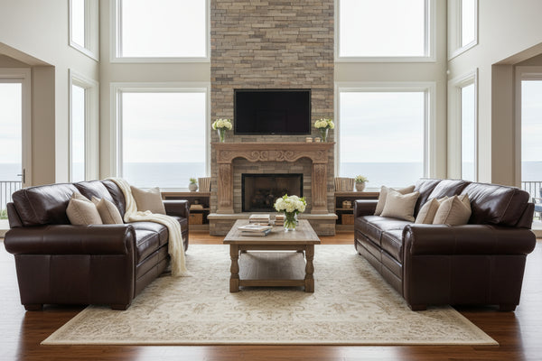 Tanner 88 Inch Rolled Arm Pillow Back Sofa