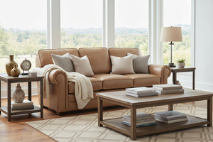 Tanner 88 Inch Rolled Arm Pillow Back Sofa