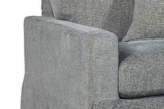 Tatum Mineral Slipcovered **SWIVEL** "Quick Ship" Track Arm Fabric Armchair