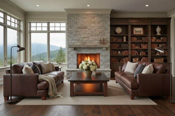 Terrance 90 Inch Modern Leather Track Arm Sofa