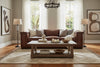 Image of The Duke 107 Inch Pillow Back Leather Grand Scale Sofa w/ Nailhead Trim