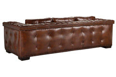 The Duke 107 Inch Pillow Back Leather Grand Scale Sofa w/ Nailhead Trim