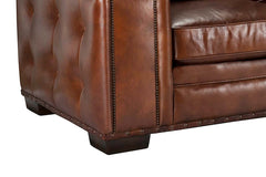 The Duke 107 Inch Pillow Back Leather Grand Scale Sofa w/ Nailhead Trim