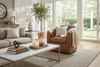 Theodore Leather Tufted Swivel Accent Chair