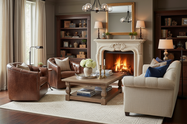 Theodore Leather Tufted Swivel Accent Chair