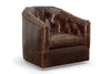 Image of Theodore Leather Tufted Swivel Accent Chair