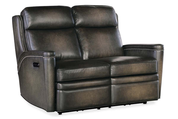Theron Castle "Quick Ship" ZERO GRAVITY Wall hugger Power Leather Reclining Loveseat