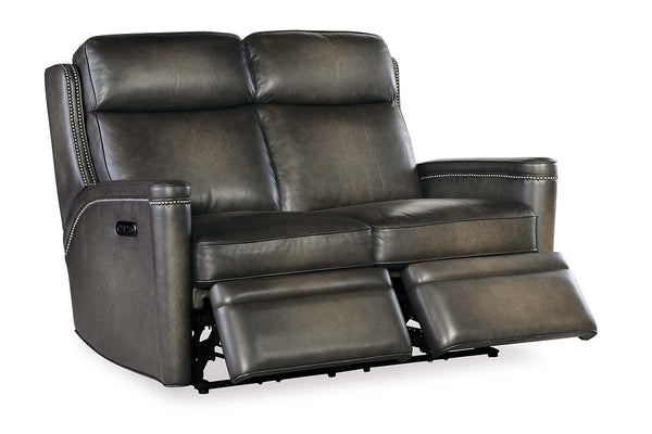 Theron Castle "Quick Ship" ZERO GRAVITY Wall hugger Power Leather Reclining Loveseat