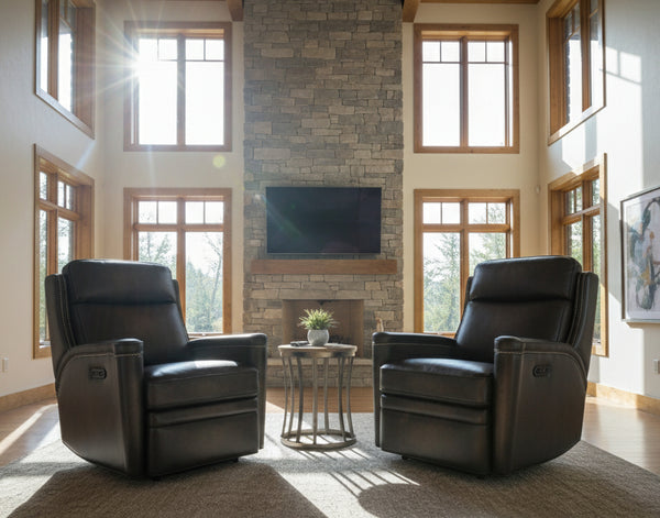 Theron Castle Leather "Quick Ship" Wall Hugger 2-Way Power Recliner