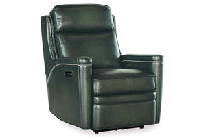 Theron Portal Leather "Quick Ship" Wall Hugger 2-Way Power Recliner
