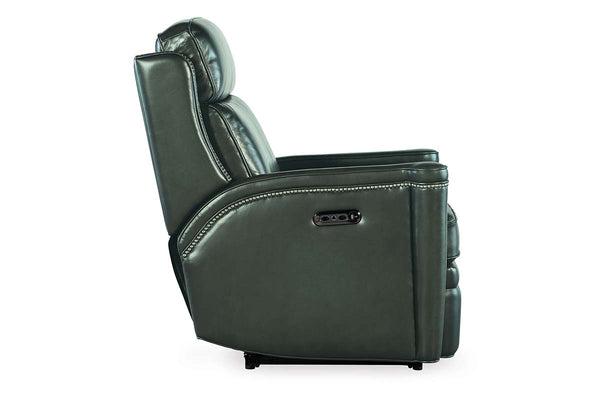 Theron Portal Leather "Quick Ship" Wall Hugger 2-Way Power Recliner