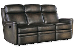 Theron Castle 79" Inch "Quick Ship" ZERO GRAVITY Wall Hugger Power Leather Reclining Sofa