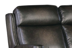 Theron Castle 79 Inch "Quick Ship" ZERO GRAVITY Wall Hugger Power Leather Reclining Sofa