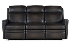 Theron Castle 79 Inch "Quick Ship" ZERO GRAVITY Wall Hugger Power Leather Reclining Sofa