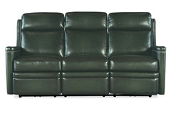 Theron Portal 79 Inch "Quick Ship" ZERO GRAVITY Wall Hugger Power Leather Reclining Sofa