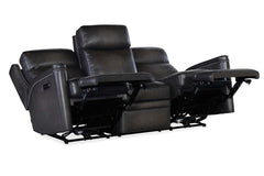Theron Castle 79 Inch "Quick Ship" ZERO GRAVITY Wall Hugger Power Leather Reclining Sofa