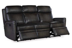 Theron Castle 79 Inch "Quick Ship" ZERO GRAVITY Wall Hugger Power Leather Reclining Sofa