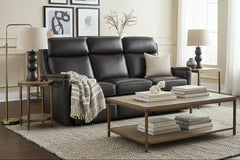 Theron Castle 79 Inch "Quick Ship" ZERO GRAVITY Wall Hugger Power Leather Reclining Sofa